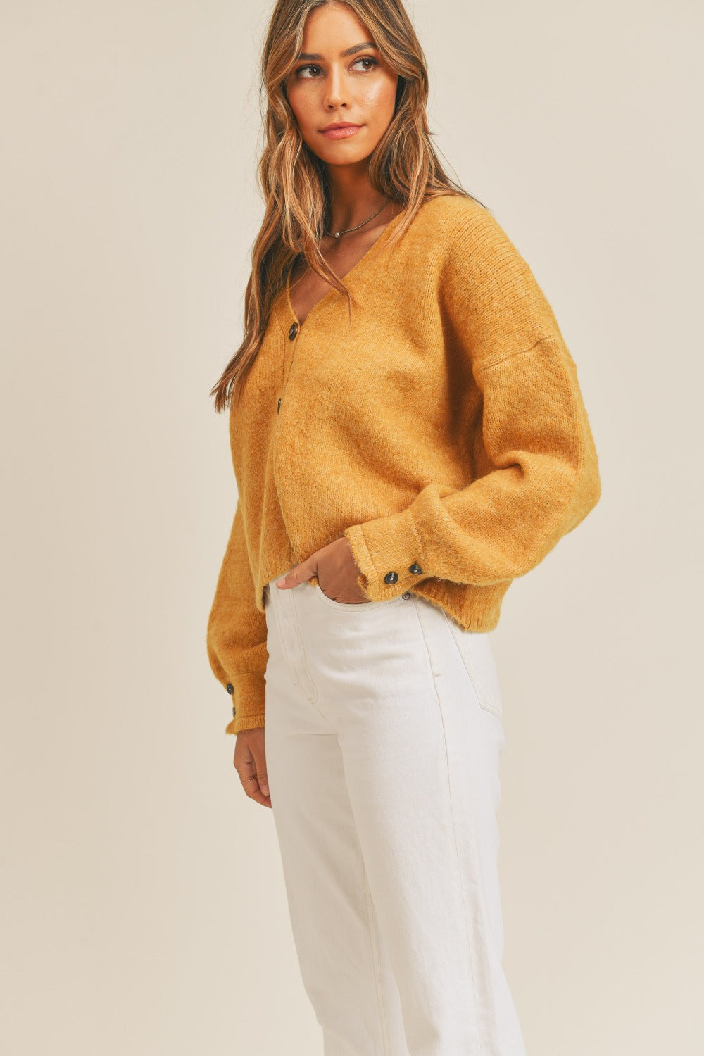 MABLE Long Sleeve Button Down Sweater Cardigan - Brittney MADE