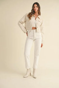 MABLE Embroidered Quilted Cropped Jacket - Brittney MADE