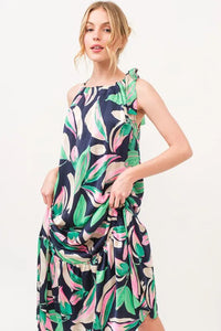 And The Why Botanical Printed Halterneck Tiered Maxi Dress - Brittney MADE