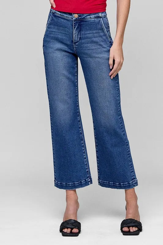 RISEN Tummy Control High Rise Crop Jeans - Brittney MADE