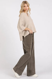 Mittoshop Mineral Wash Elastic Wide Leg Pants - Brittney MADE