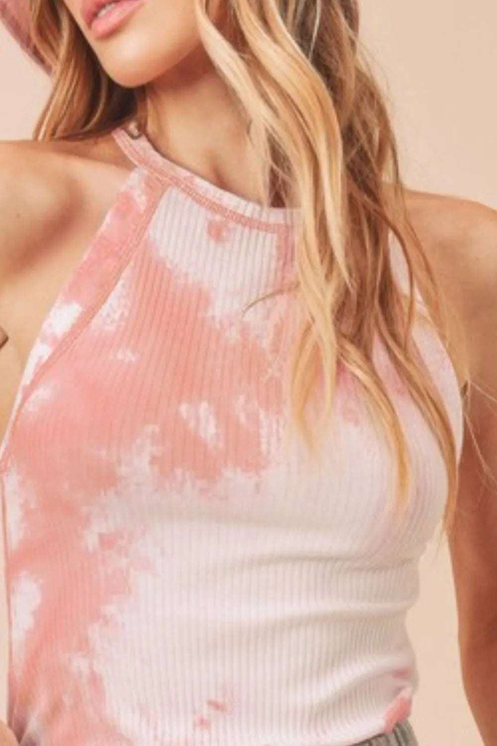 Aemi + Co Ribbed Tie-Dye Round Neck Tank - Brittney MADE