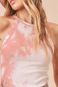 Aemi + Co Ribbed Tie-Dye Round Neck Tank - Brittney MADE