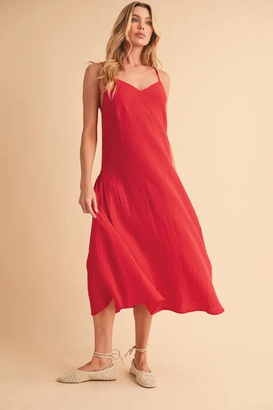 Aemi+Co Side Button Midi Cami Dress - Brittney MADE