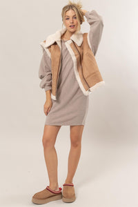 HYFVE Fur-Contrast Zip Up Suede Vest - Brittney MADE