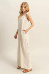 HYFVE Cutout Back Knotted Strap Wide Leg Jumpsuit - Brittney MADE