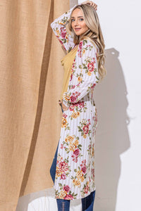 And The Why Floral Kimono Open Front Longline Cardigan - Brittney MADE