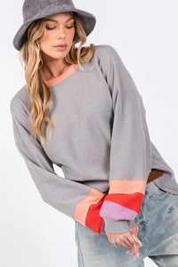 SAGE + FIG Color Block Waffle Knit T-Shirt - Brittney MADE