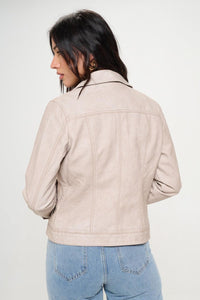 Coalition LA Button Down Cargo Vegan Leather Shacket - Brittney MADE