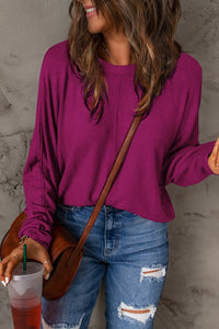 Double Take Full Size Round Neck Long Sleeve T-Shirt - Brittney MADE