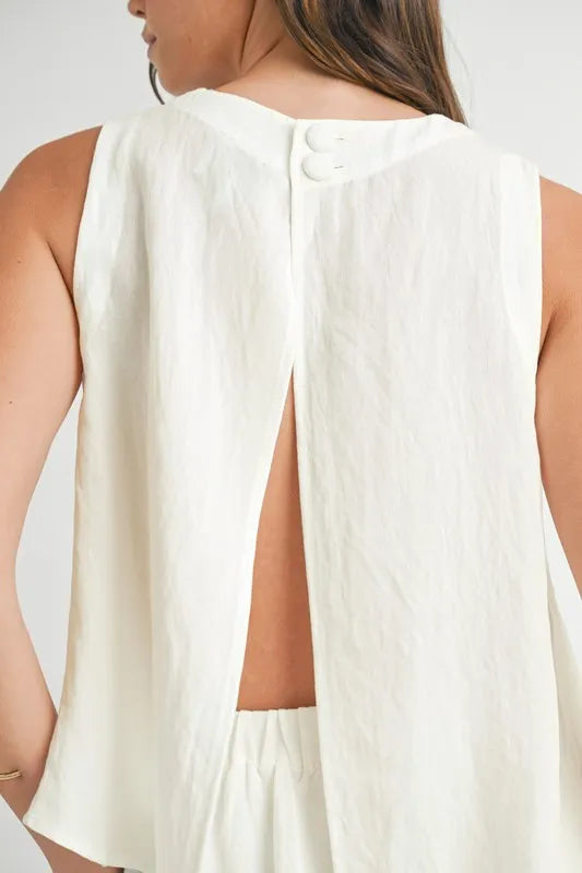MABLE Wrinkled Round Neck Swing Top and Skirt Set - Brittney MADE