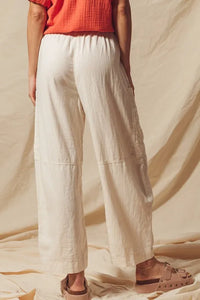 SO ME Cotton Linen Textured Woven Slouchy Wide Leg Pants - Brittney MADE