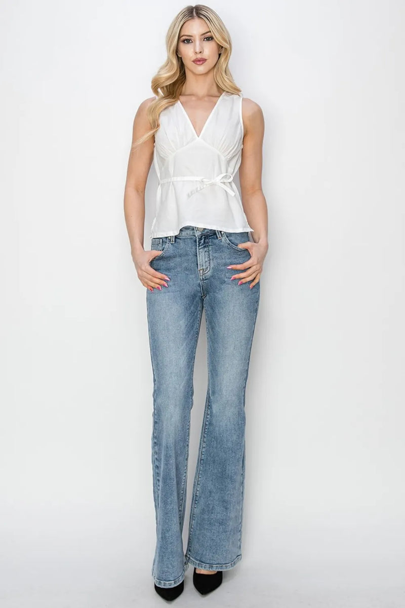 RISEN Full Size Mid Rise Bootcut Jeans - Brittney MADE