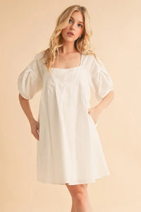 Aemi + Co Square Neck Babydoll Dress with Pockets - Brittney MADE