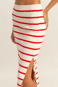 HYFVE Side Slit Striped Bodycon Sweater Skirt - Brittney MADE