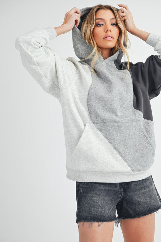 Aemi + Co Color Block Hoodie with Kangaroo Pocket - Brittney MADE