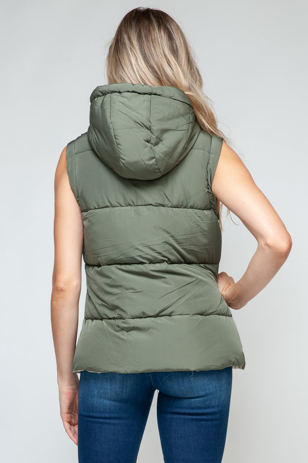 Snobbish Snap and Zip Closure Hooded Vest - Brittney MADE