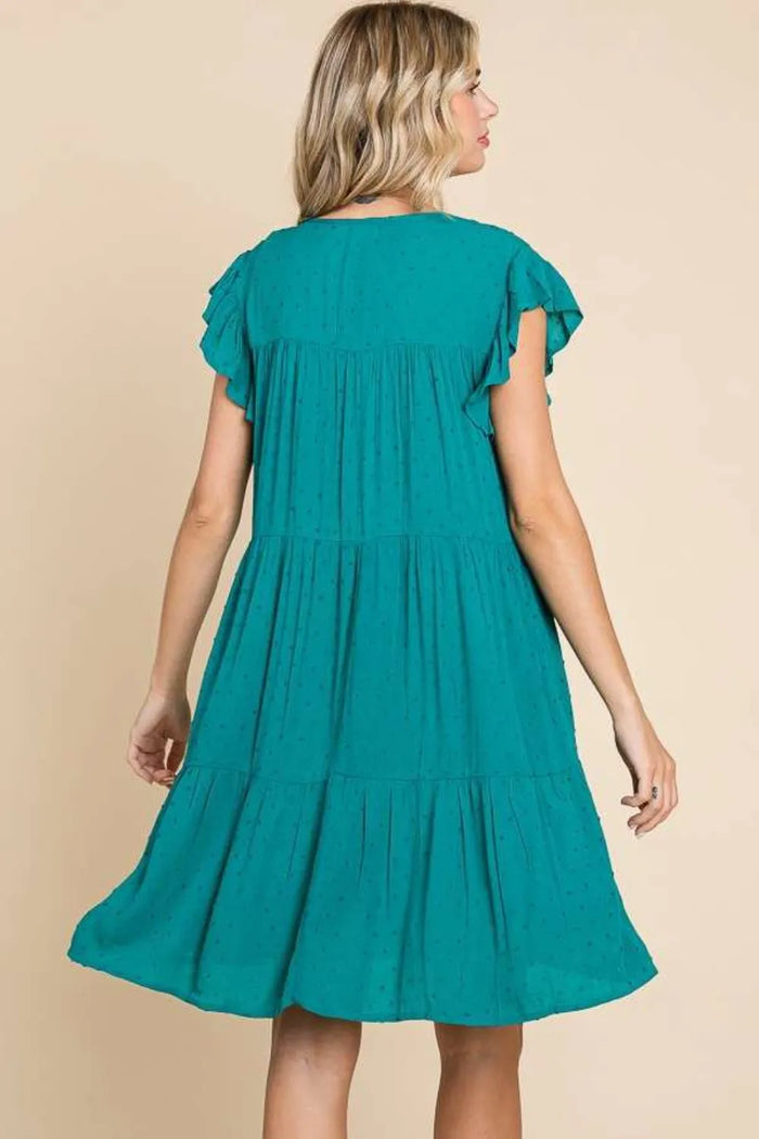 Culture Code Ruffle Cap Sleeve Tiered Dress - Brittney MADE