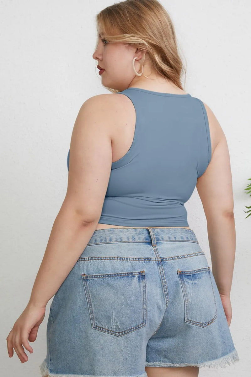 Basic Bae Full Size Round Neck Slim Tank - Brittney MADE