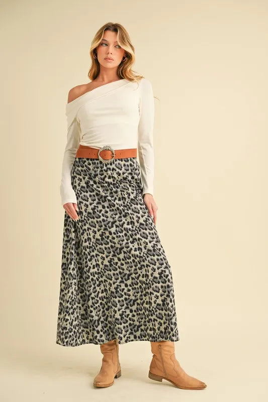 Aemi+Co Leopard Midi Skirt - Brittney MADE