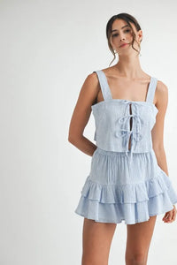 MABLE Gingham Plaid Crop Top and Mini Skirt Set - Brittney MADE
