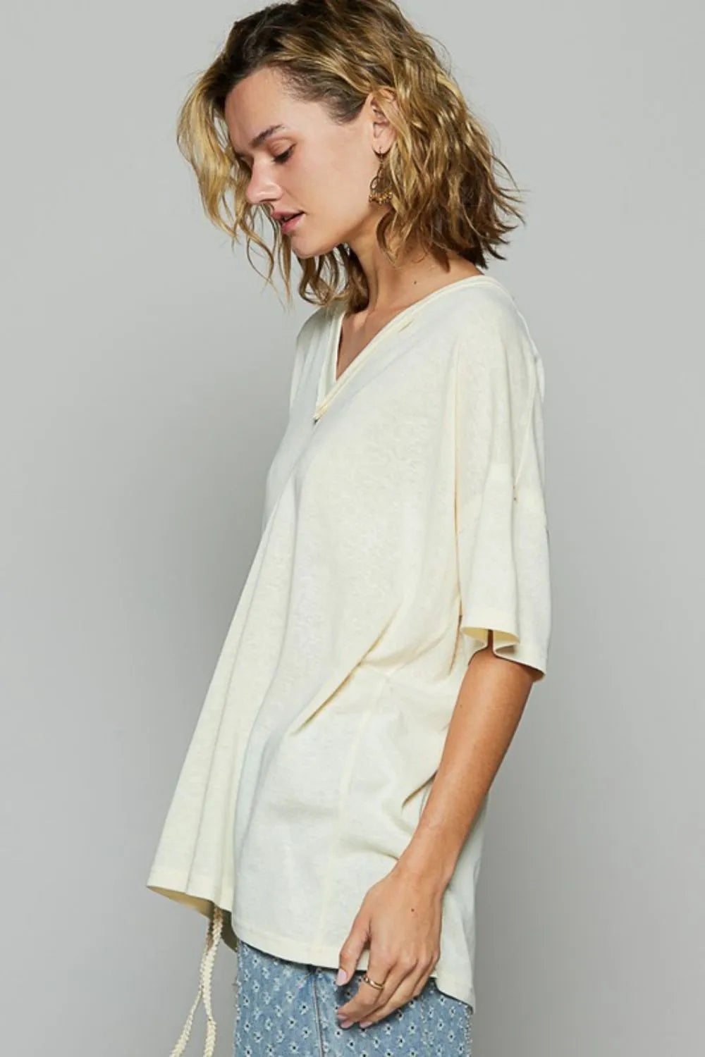 POL V-Neck Half Sleeve T-Shirt - Brittney MADE