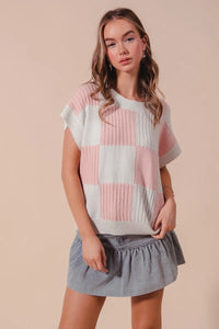 SO ME Check Plaid Casual Sweater Top - Brittney MADE
