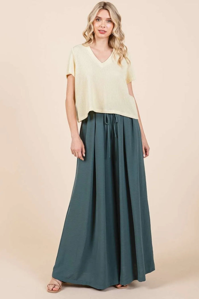 Mittoshop Pleated Wide Leg Pants - Brittney MADE