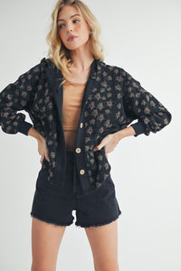 Aemi + Co Floral Button Up Hooded Jacket - Brittney MADE