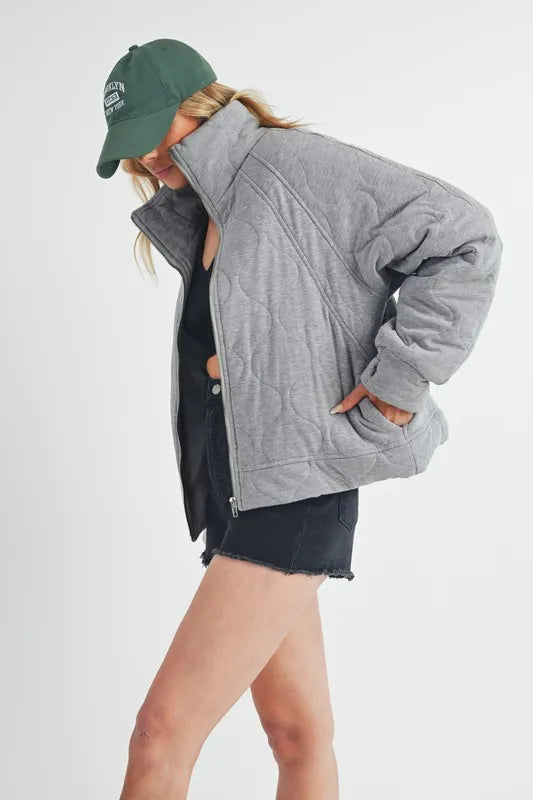 Aemi+Co Zip Up Raglan Sleeve Quilted Jacket - Brittney MADE