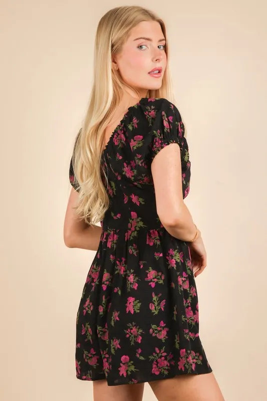 VERY J Floral Printed Ruffle Romper - Brittney MADE