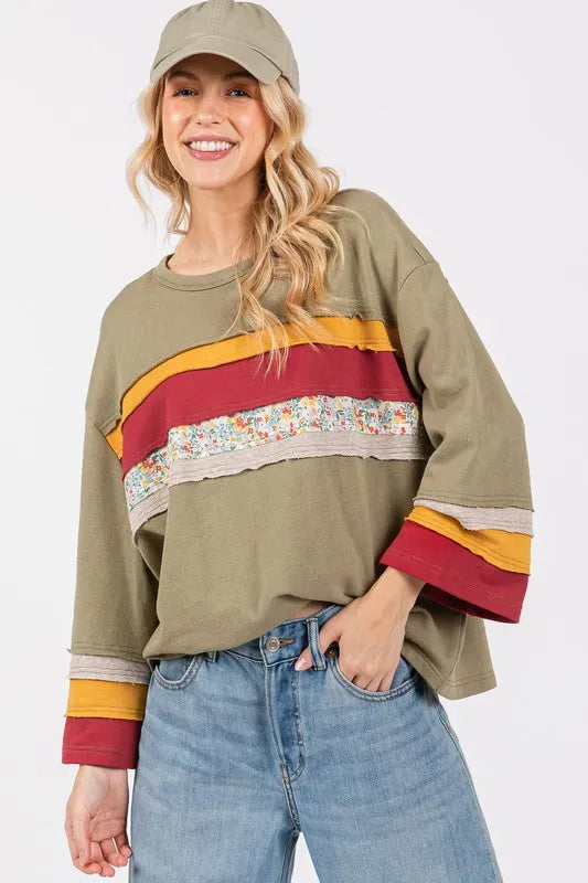 SAGE + FIG French Terry Color Block T-Shirt - Brittney MADE