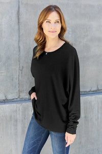 Double Take Full Size Round Neck Long Sleeve T-Shirt - Brittney MADE