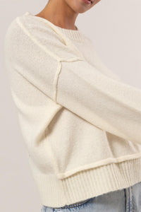 HYFVE Round Neck Dropped Shoulder Ribbed Sweater - Brittney MADE