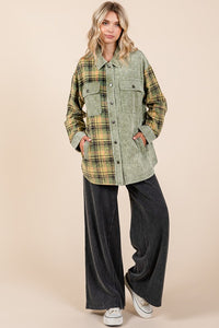 Mittoshop Plaid Button Down Drop Shoulder Jacket - Brittney MADE