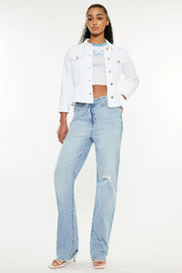 Kancan Distressed High Waist Straight Jeans - Brittney MADE