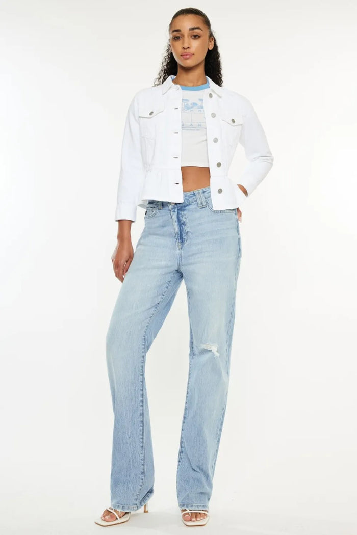 Kancan Distressed High Waist Straight Jeans - Brittney MADE