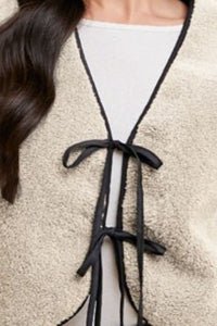 Annie Wear V-Neck Tie Detail Vest Coat - Brittney MADE