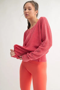 MONO B Chunky Waffle Boat Neck Sweater - Brittney MADE