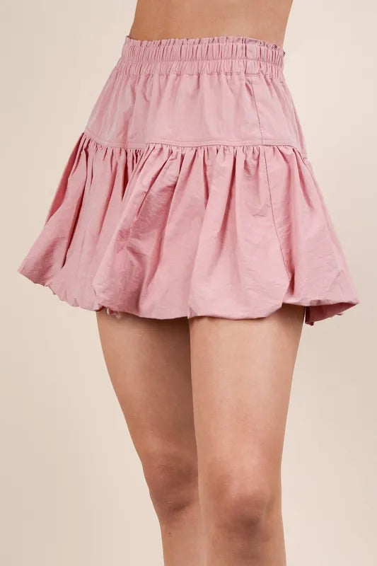 VERY J Bubble Mini Skirt with Inner Shorts - Brittney MADE