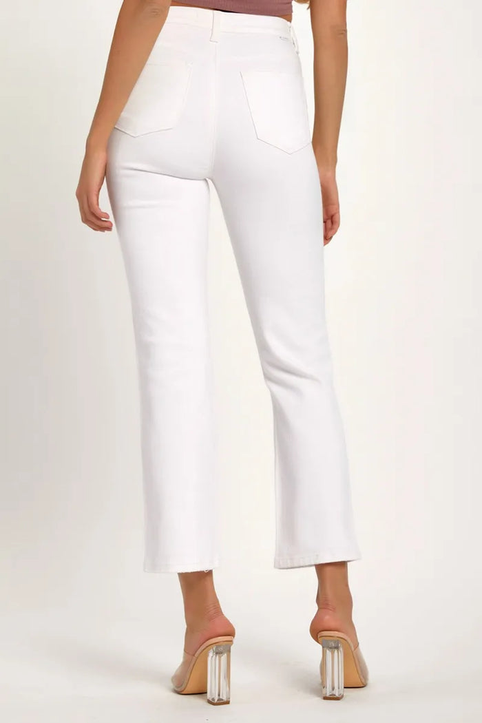 RISEN Full Size Distressed Cropped Straight Jeans - Brittney MADE