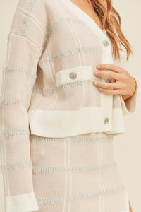 MABLE Plaid Button Down Sweater Cardigan and Mini Skirt Set - Brittney MADE