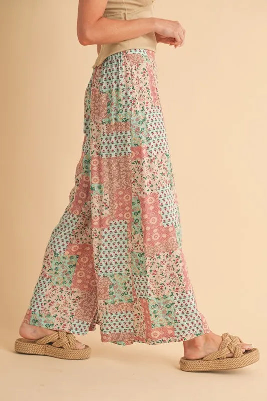 Aemi+Co Printed Wide Leg Pants - Brittney MADE