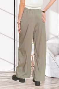 ADORA Waist Tie Crinkle Flowy Pants - Brittney MADE