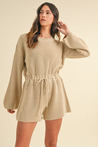 MABLE Round Neck Long Sleeve Sweater Romper - Brittney MADE