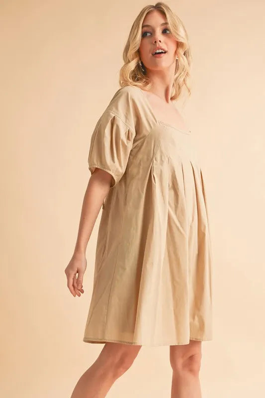 Aemi + Co Square Neck Babydoll Dress with Pockets - Brittney MADE