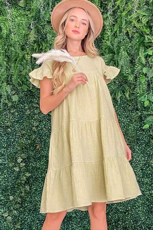 And The Why Cotton Gauze Baby Doll Casual Dress - Brittney MADE