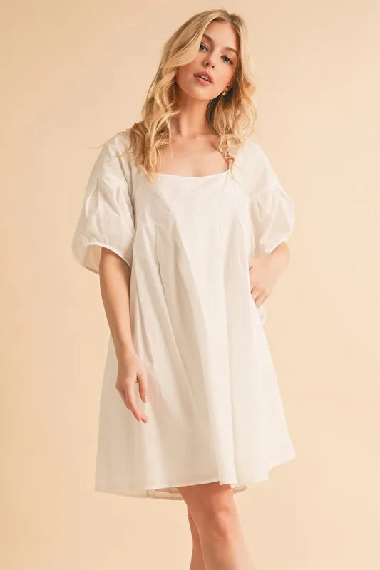 Aemi + Co Square Neck Babydoll Dress with Pockets - Brittney MADE