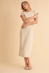 Aemi+Co Short Sleeve Midi Tee Dress - Brittney MADE