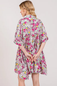 SAGE + FIG Floral Button Down Mini Shirt Dress - Brittney MADE